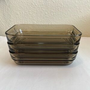 Vintage smoked glass containers